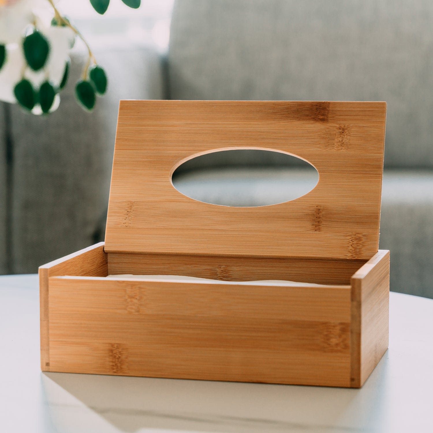 Cosmetic & Toiletry Bags: Bamboo Tissue Box