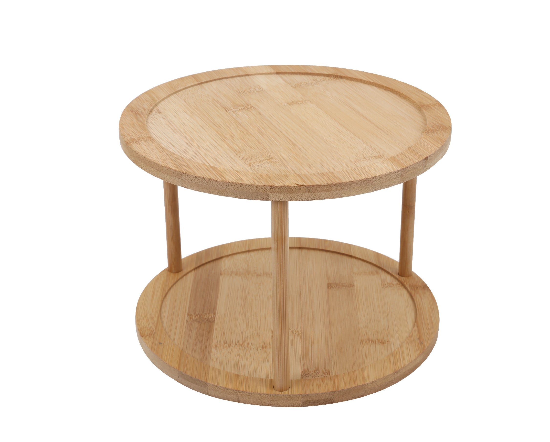 Side Tables: Bamboo Lazy Susan Turntable 2 Tiers