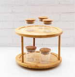 Side Tables: Bamboo Lazy Susan Turntable 2 Tiers