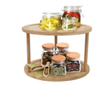 Side Tables: Bamboo Lazy Susan Turntable 2 Tiers