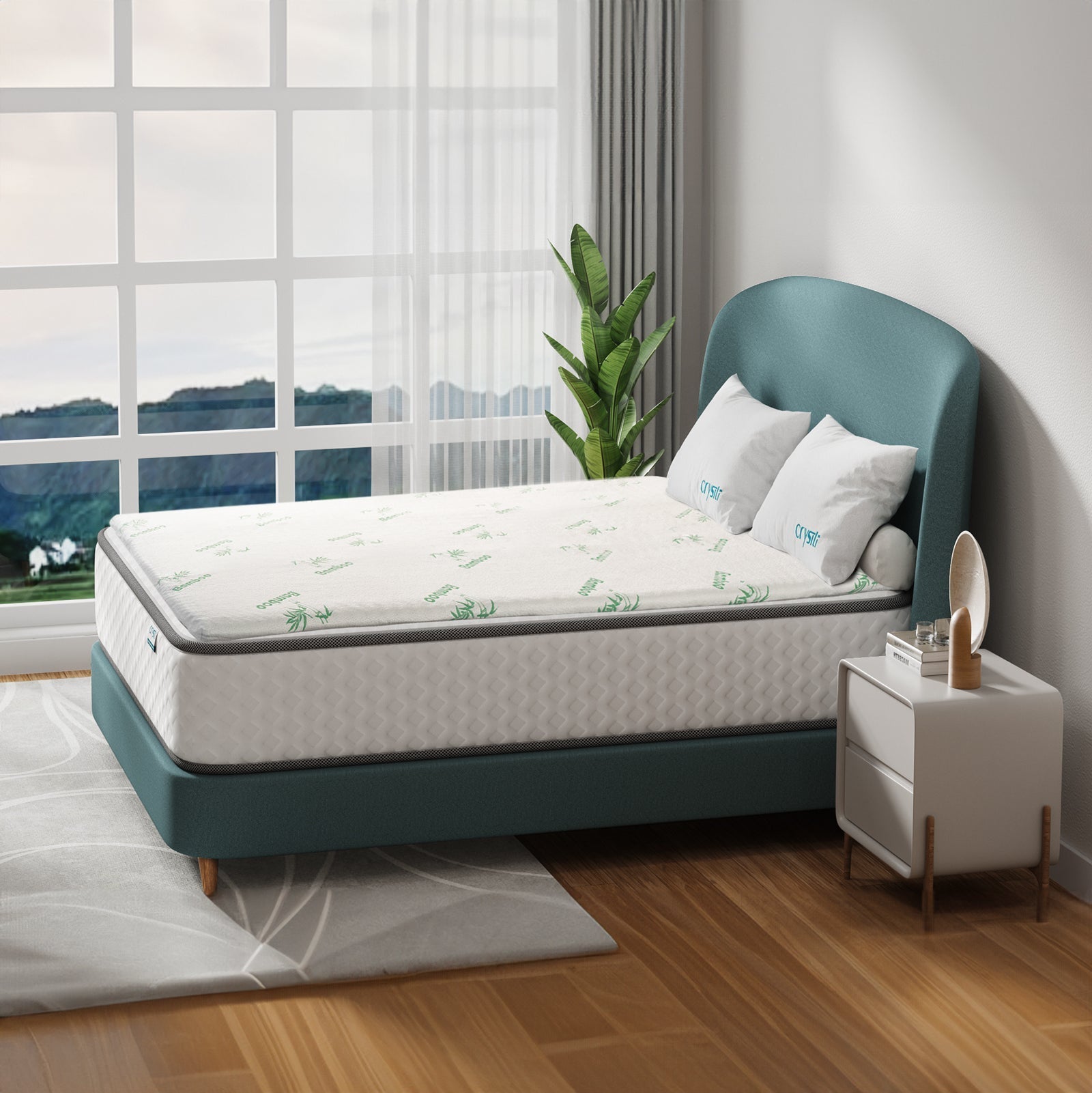 Mattress Toppers: 8cm Memory Foam Mattress Topper with Bamboo Cover - Double