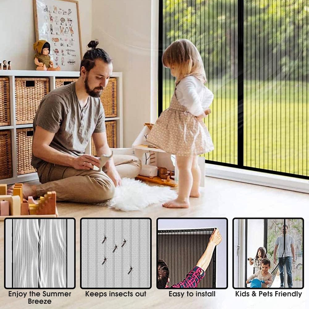 Duvet Covers: 2x Instant Fly Screen, Mosquito, Insect, and Bug Free Curtain