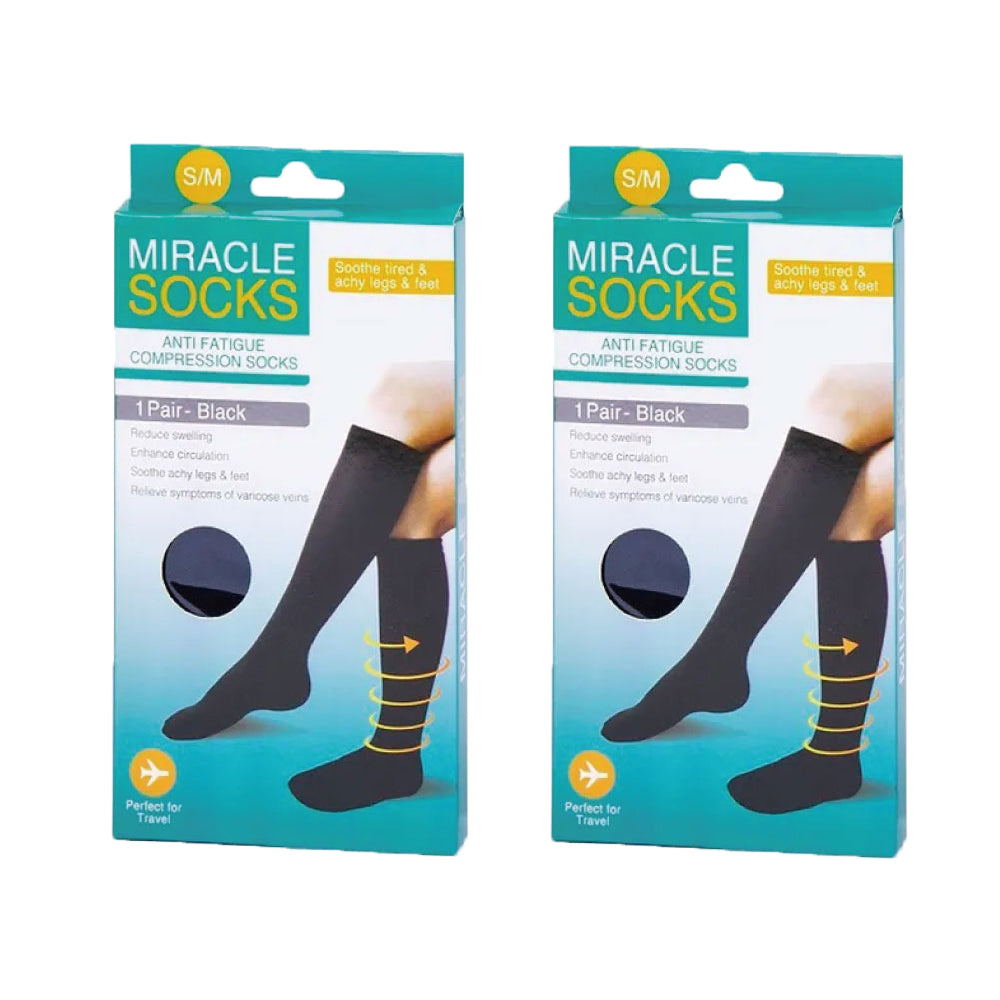 Supports & Braces: 2x Miracle Compression Socks - Large/XL