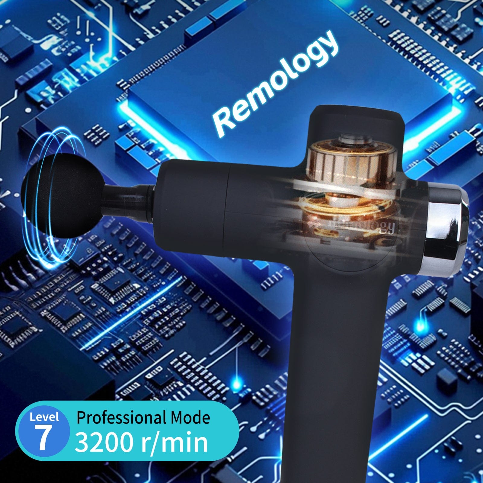 Massagers: Remology Impact Therapy 7 Adaptive Speed USB-C Fascial Massage Gun with 4 Heads