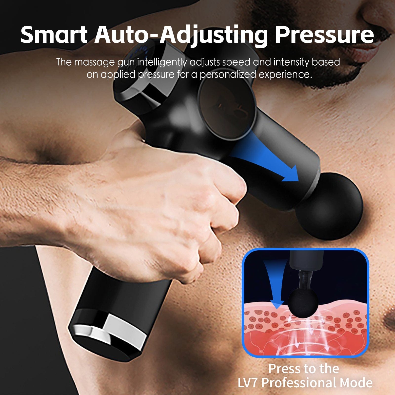 Massagers: Remology Impact Therapy 7 Adaptive Speed USB-C Fascial Massage Gun with 4 Heads