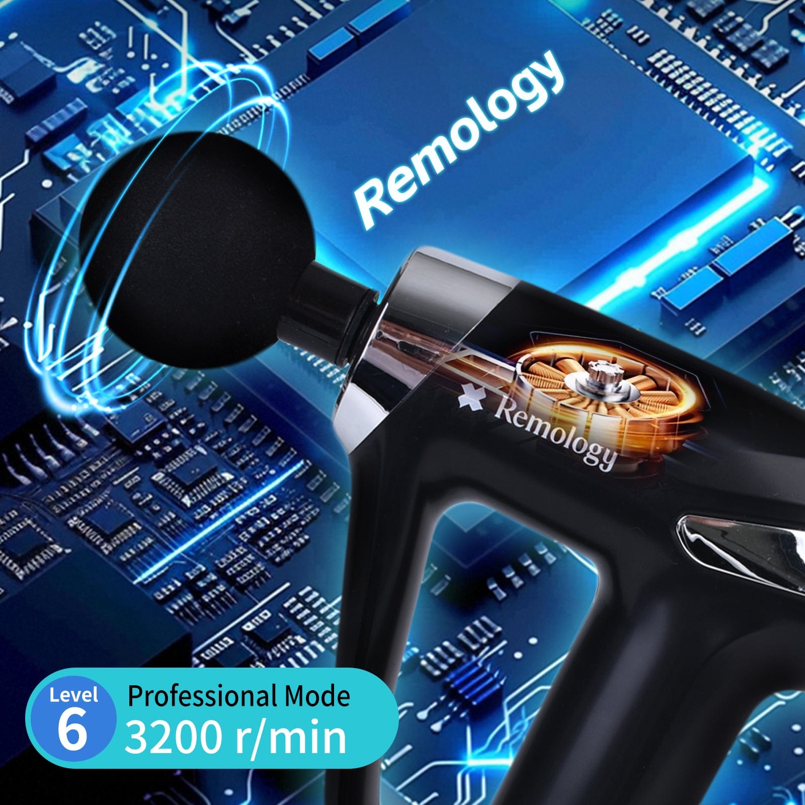 Massagers: Remology Impact Therapy 6 Adaptive Speed USB-C Massage Gun with 4 Heads