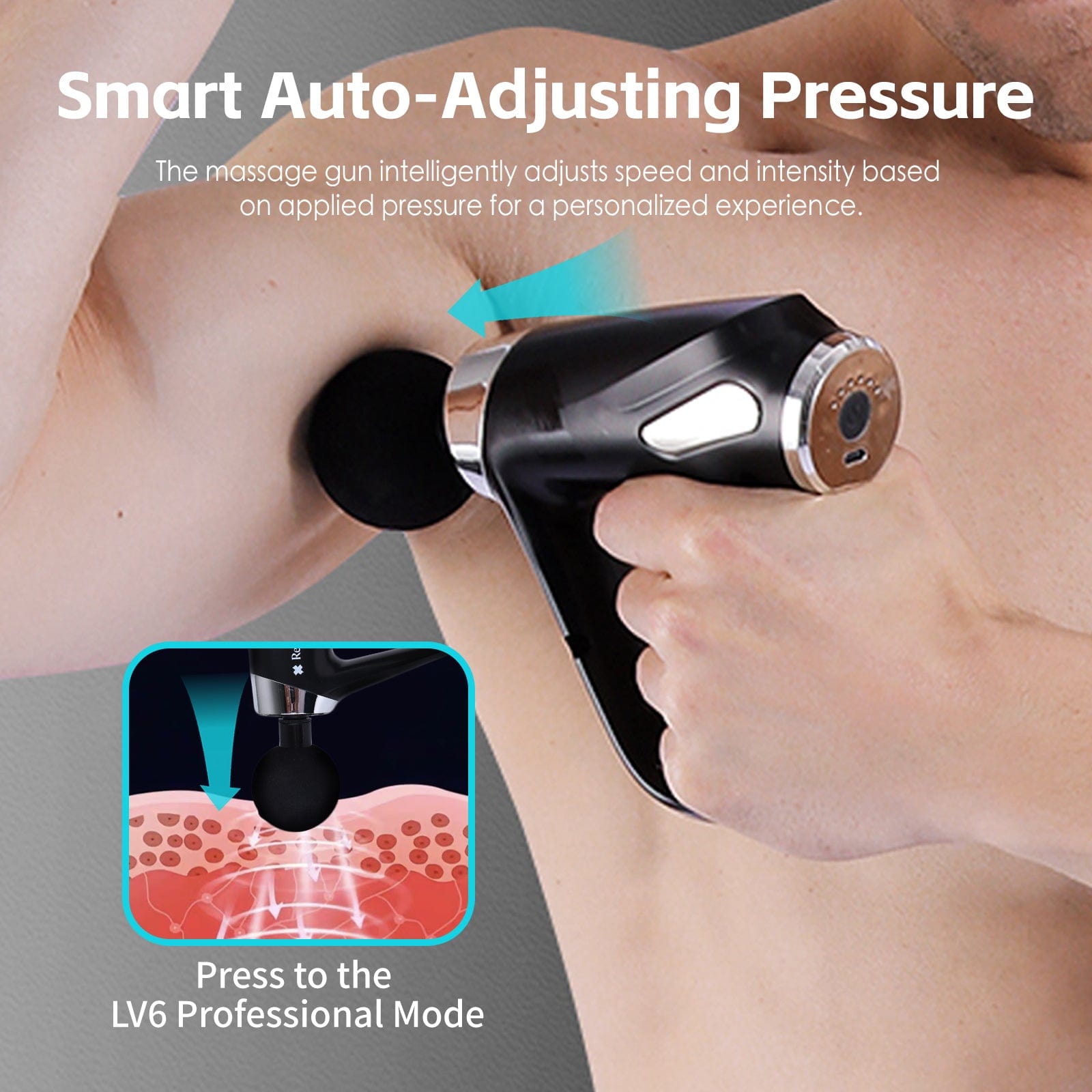 Massagers: Remology Impact Therapy 6 Adaptive Speed USB-C Massage Gun with 4 Heads