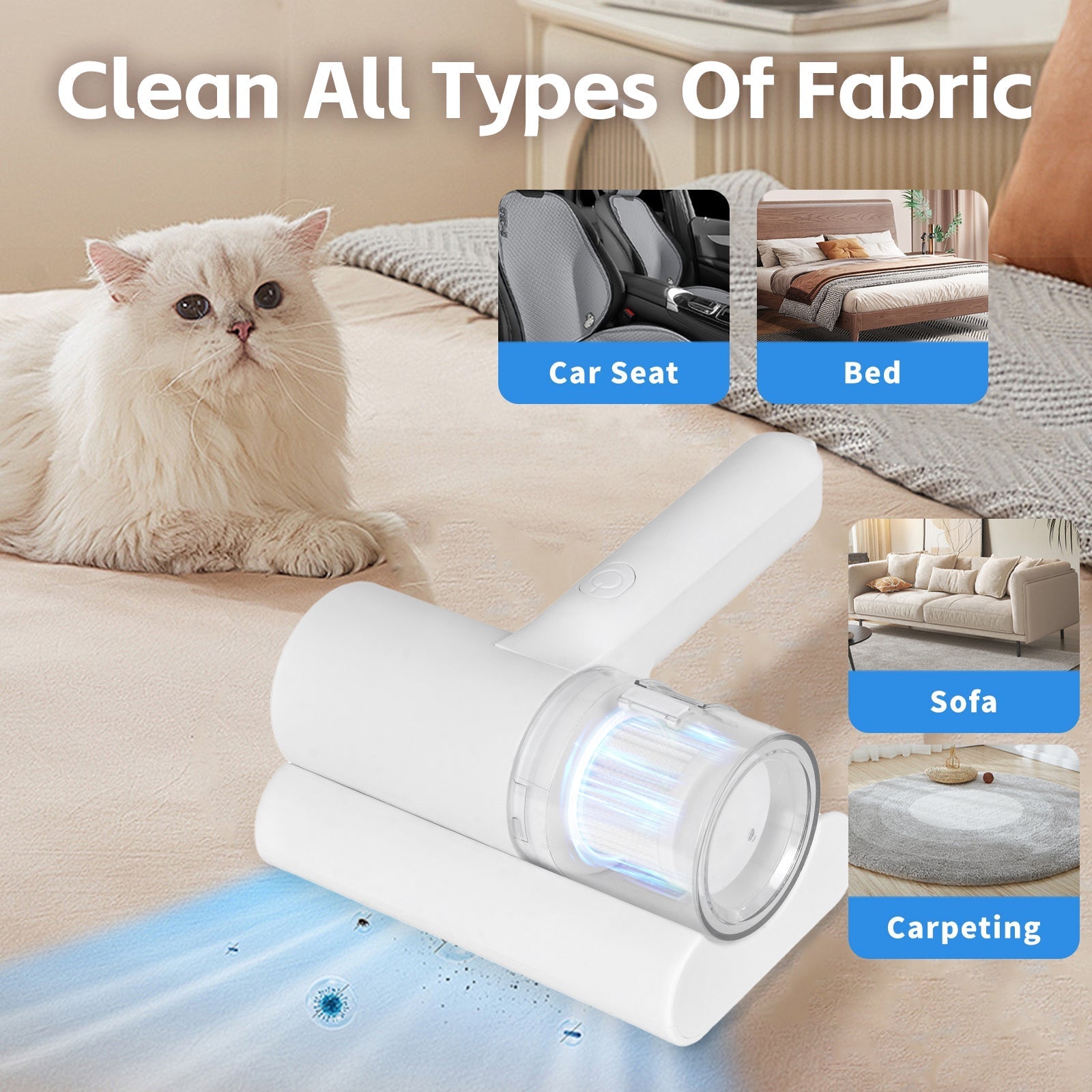 Stick Vacuums: UV‑C Cordless Dust Mite Vacuum Handheld Sanitizing Cleaner with 1200 mAh Battery