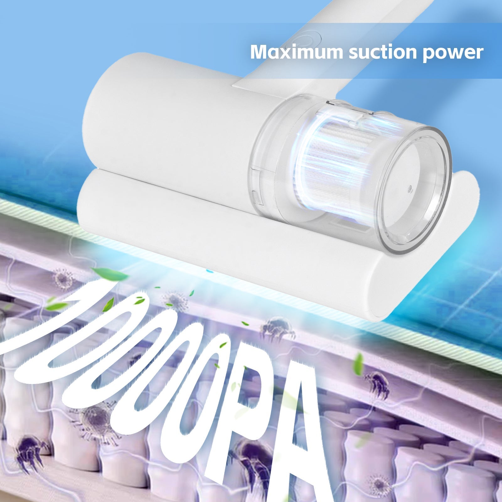 Stick Vacuums: UV‑C Cordless Dust Mite Vacuum Handheld Sanitizing Cleaner with 1200 mAh Battery
