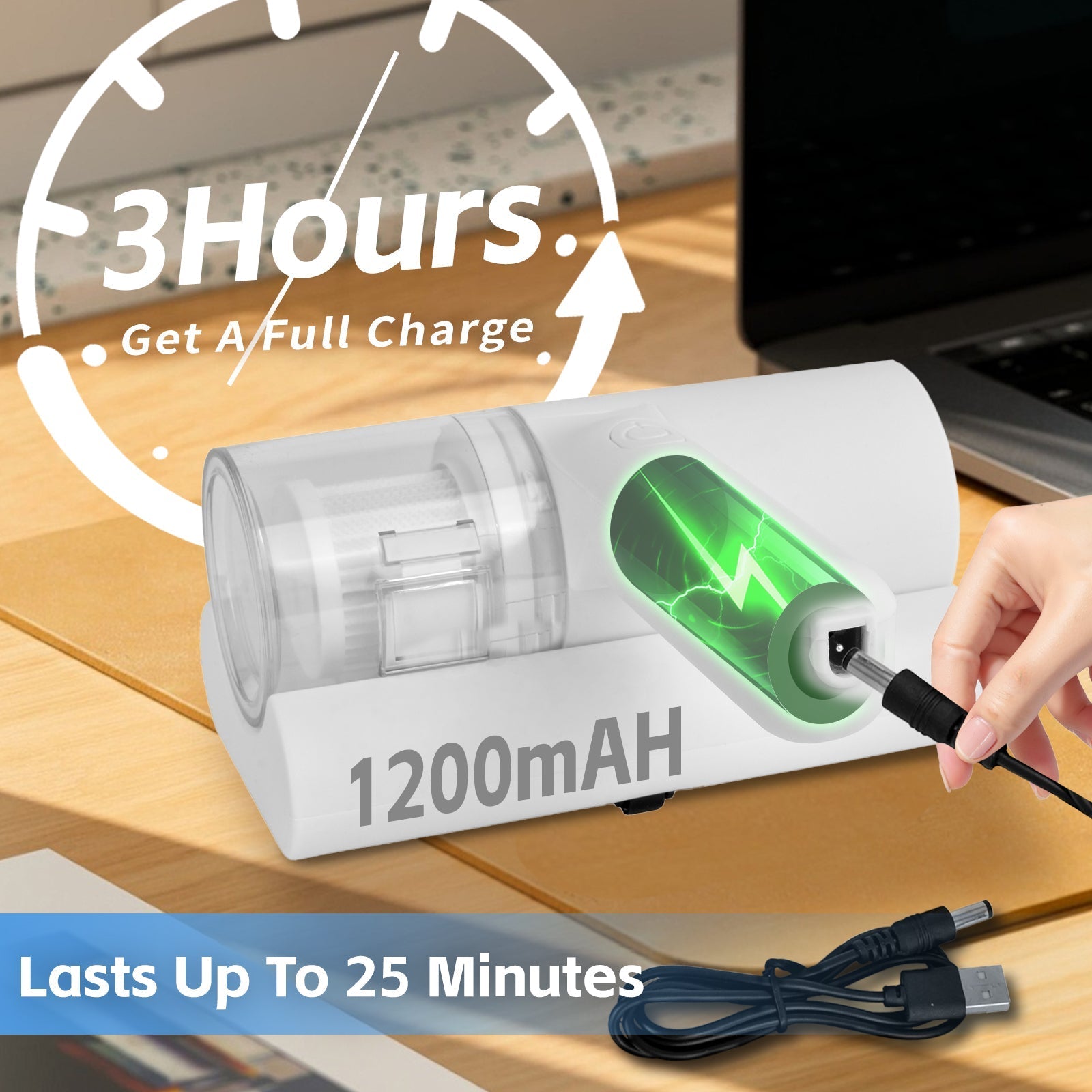 Stick Vacuums: UV‑C Cordless Dust Mite Vacuum Handheld Sanitizing Cleaner with 1200 mAh Battery
