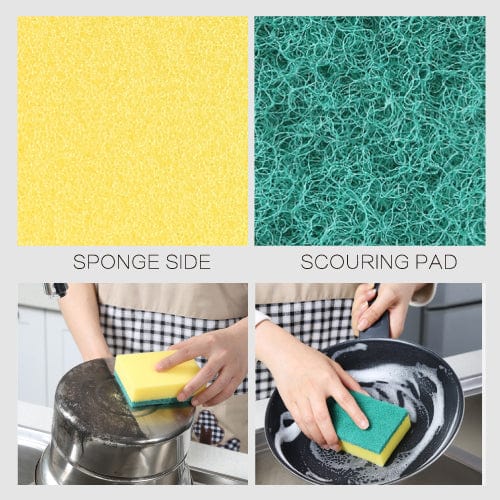 30 Pcs Heavy‑Duty Sponge Scourers – Multi‑Purpose Kitchen Cleaning Pads