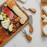 Cutlery: Clevinger 4 Piece Acacia Wood & Slate Cheese Board With Knife Set