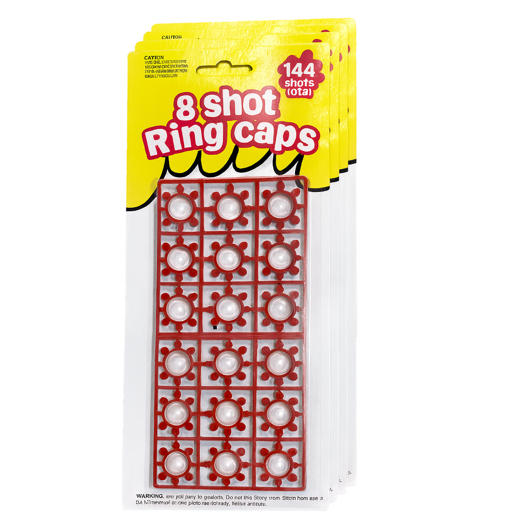6 Cards of 8-Shot Ring Caps – 144 Shots Each, Total 684 Shots – Toy Gun Cap Refills