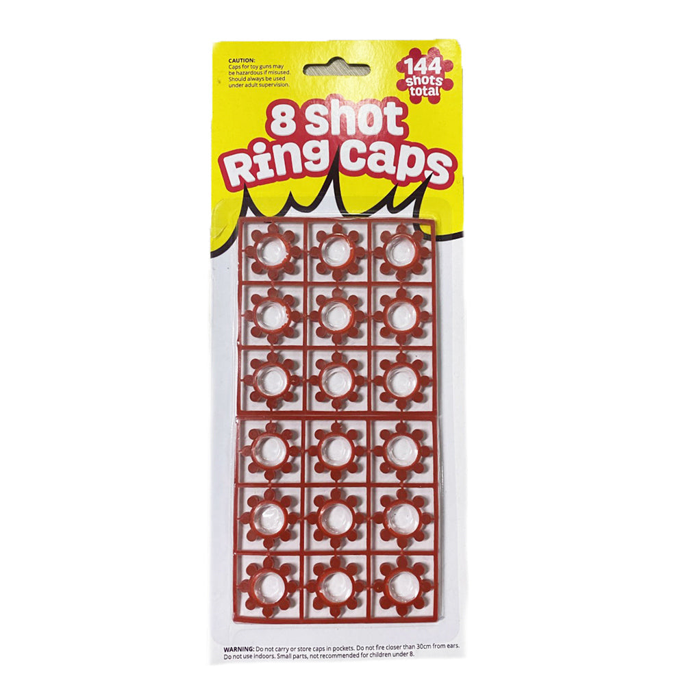 6 Cards of 8-Shot Ring Caps – 144 Shots Each, Total 684 Shots – Toy Gun Cap Refills