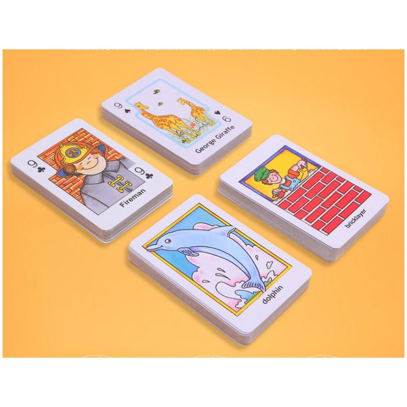 Card Games: Crazy Eight Hearts Old Maid Fish Educational children card games - Set of 4 Assorted