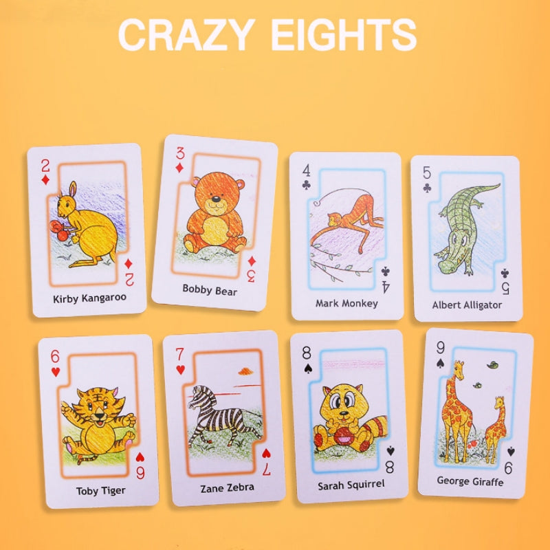 Card Games: Crazy Eight Hearts Old Maid Fish Educational children card games - Set of 4 Assorted