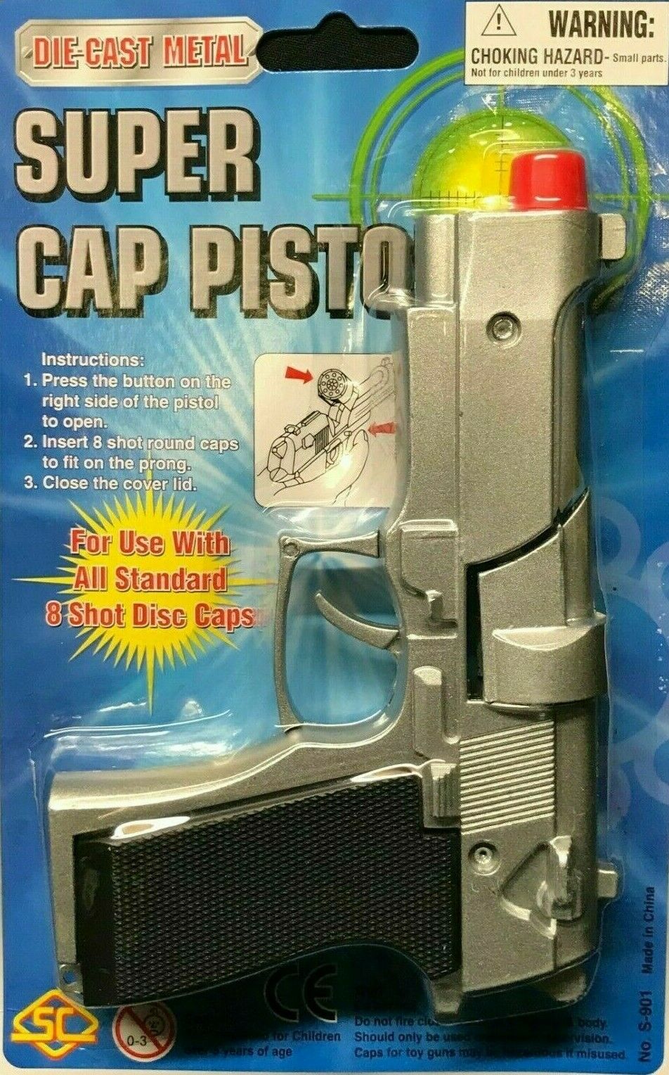 Heat Guns: Toy Diecast Cap Gun Metal Revolver with FREE 144Pcs caps