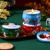 Candles & Diffusers: 4 Pcs of Scented Candle Tinplate Jar Wax Plant Candle Christmas Gift