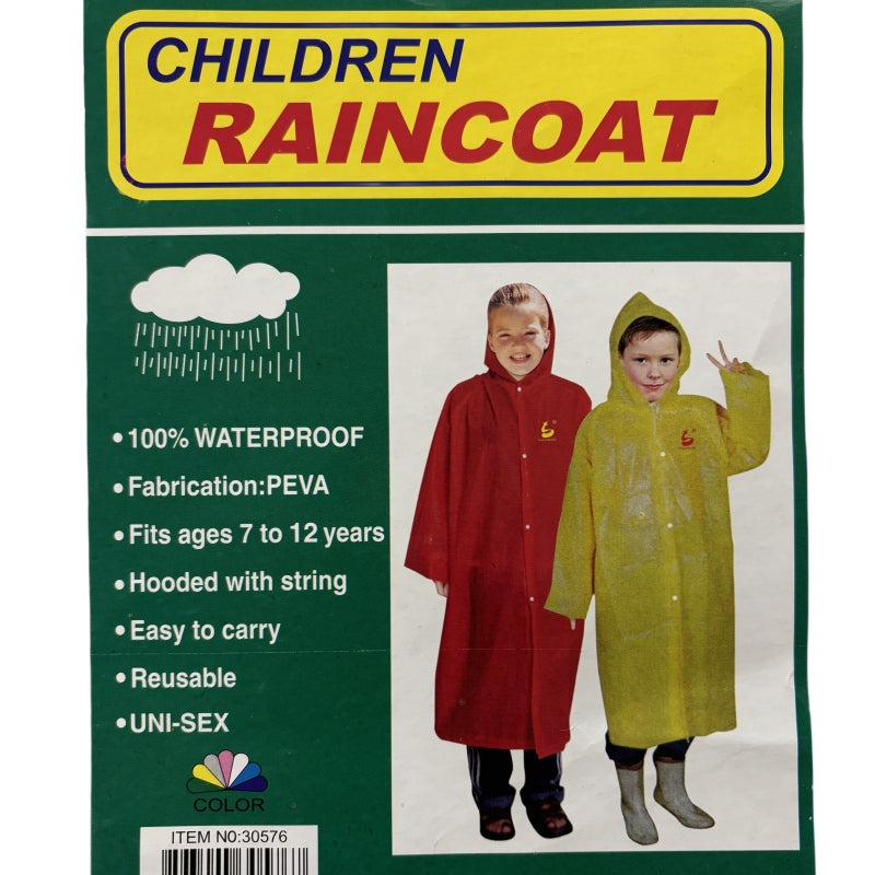 Girl's Shirts & T-shirts: 2 PCs of PEVA CHILDS' RAINCOATs fits 7~12years - Yellow