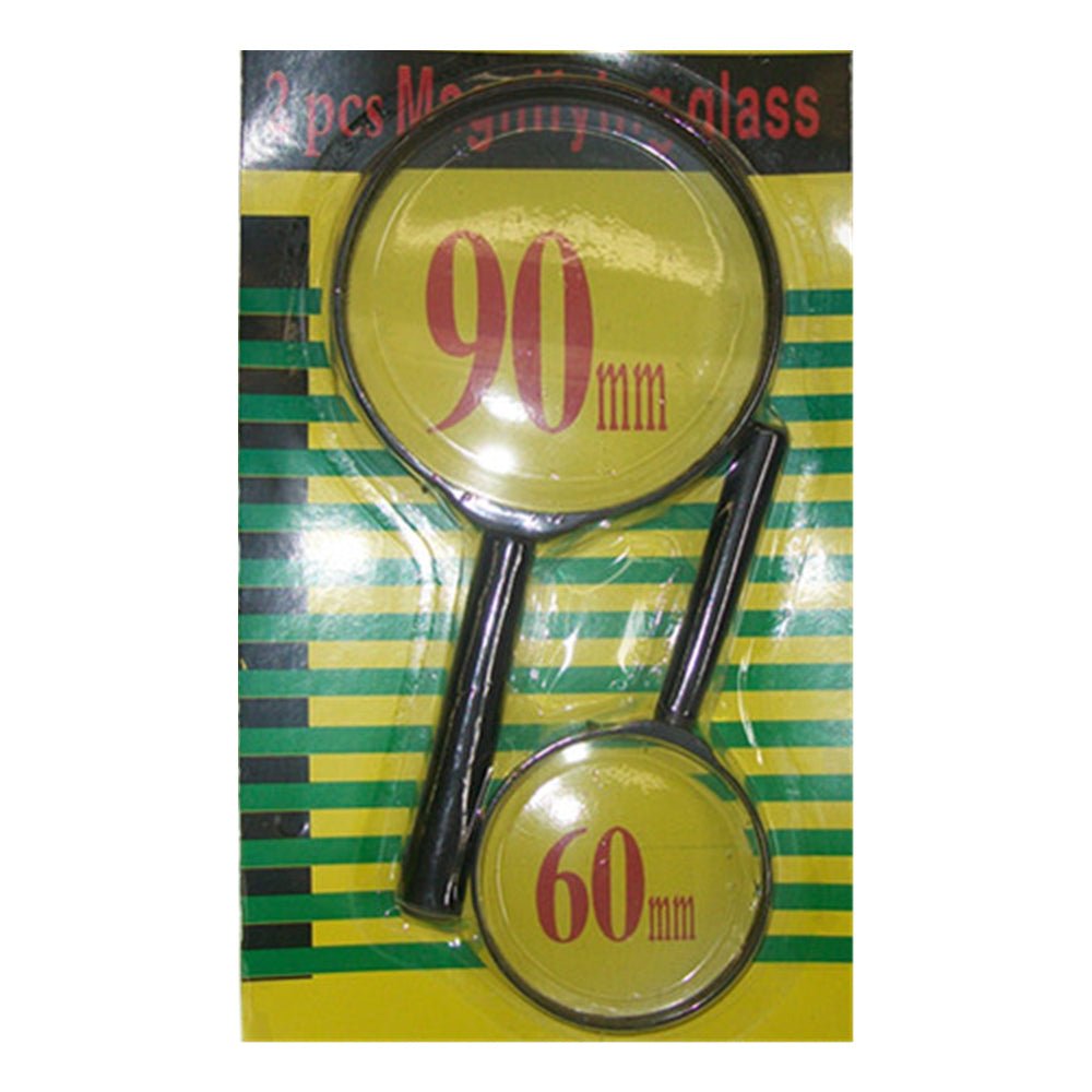 Activity Books: Pack of 2 Magnifying Glasses with Handle Magnifiers 90mm and 60mm Zooming Lens Reading