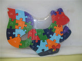Jigsaw Puzzles & Accessories: WOODEN ANIMAL PUZZLES ALPHABET AND NUMBER ASSORTED - Elephant