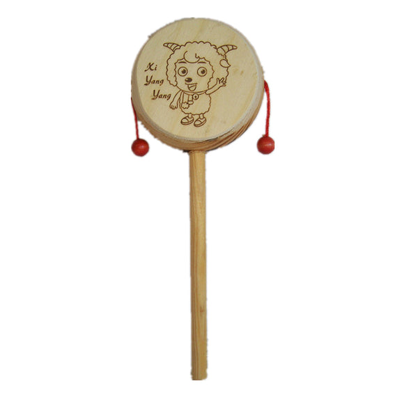 2x wooden hand swinging tambourine