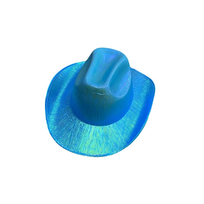 Mannequins: Holographic Cowboy Party Hat (Adult Size) - Blue