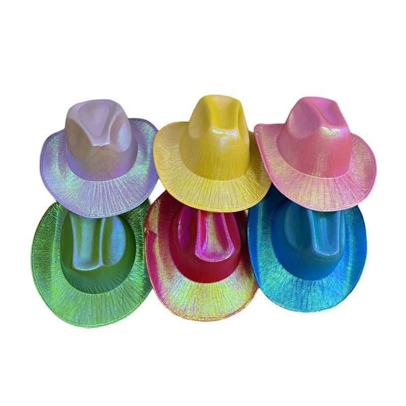 Mannequins: Holographic Cowboy Party Hat (Adult Size) - Yellow