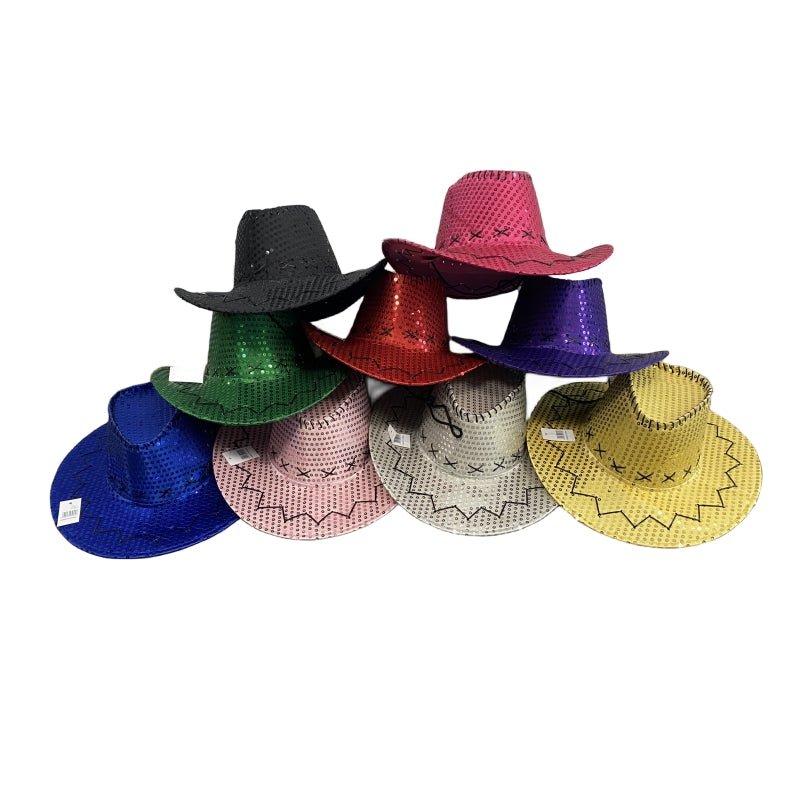 Mannequins: Sequin Cowboy Hat party hat - Pink
