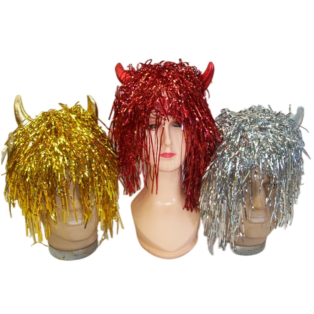 Mannequins: Devil tinsel wig - Red