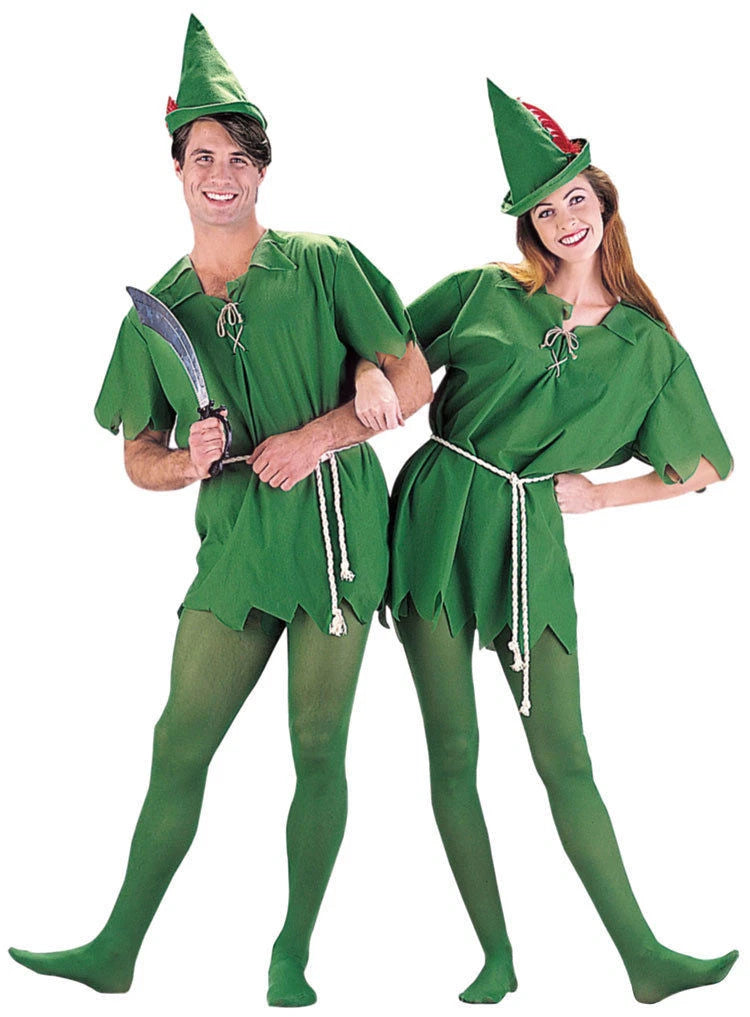 Peter Pan Fancy Dress Up Party Costume Elf Robin Hood Peter Pan Adult Unisex