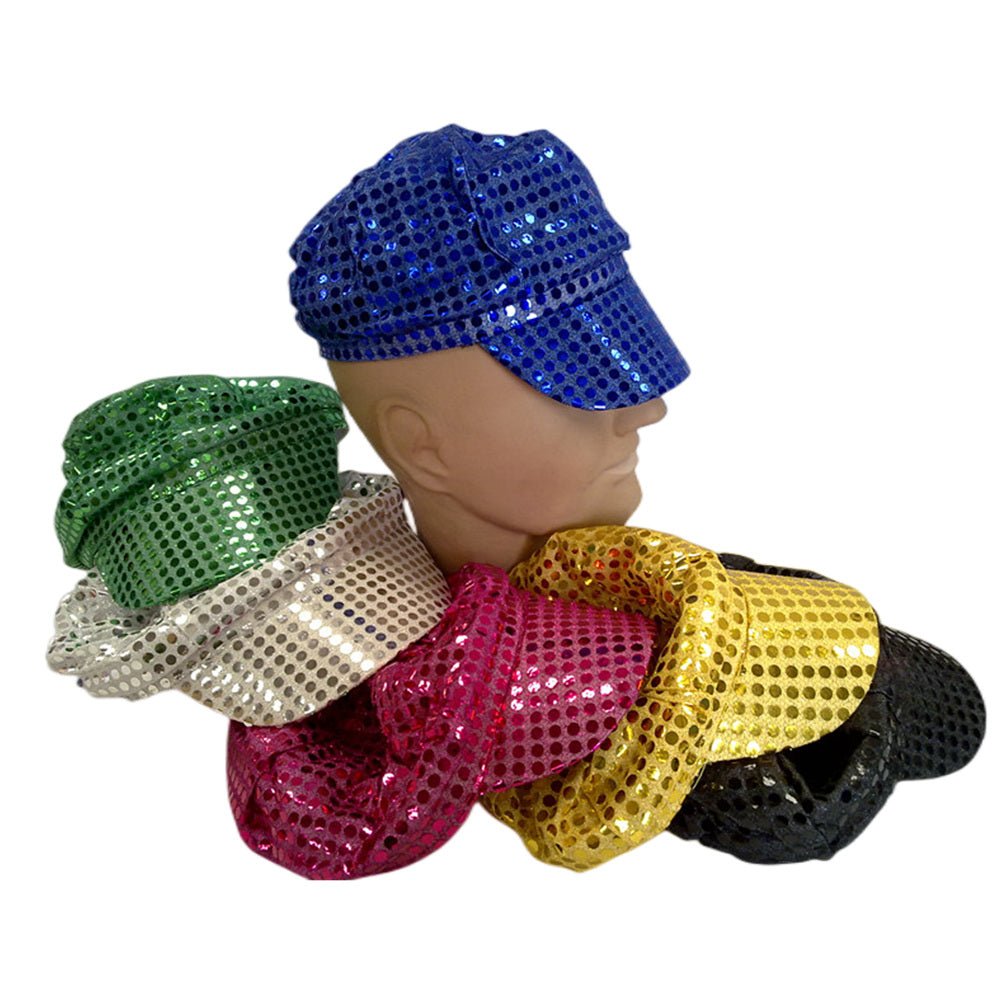 Party Supplies: Party Caps with sequins assorted colours - Silver