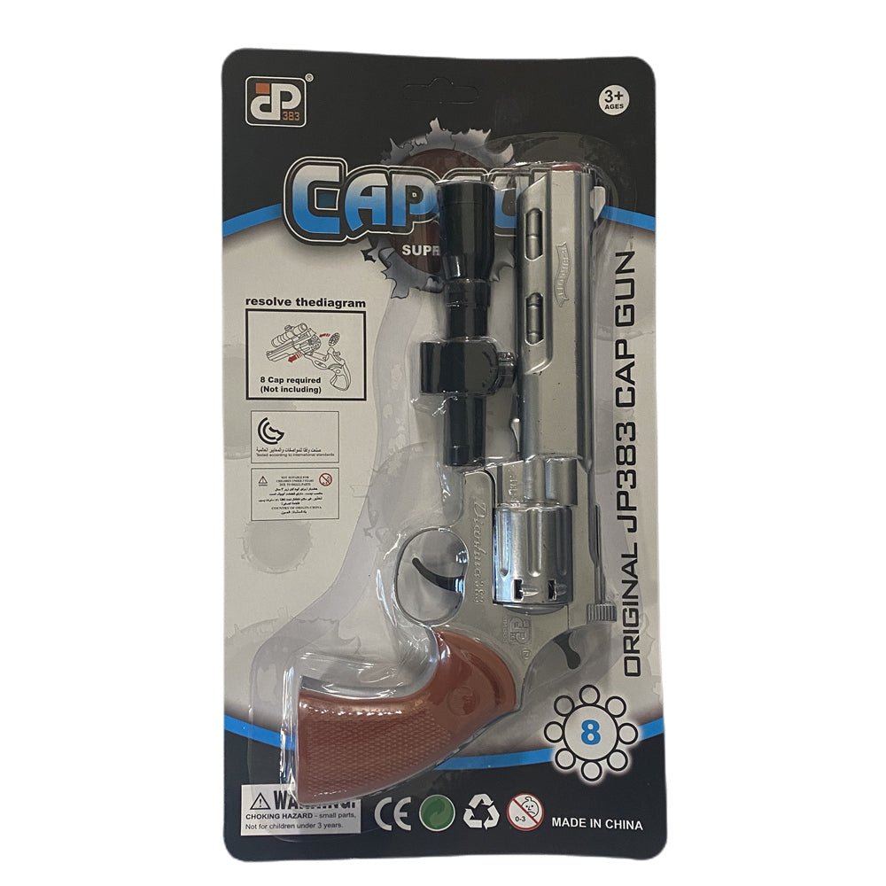 Tennis: 8 shots toy cap gun with 144 free caps - Silver