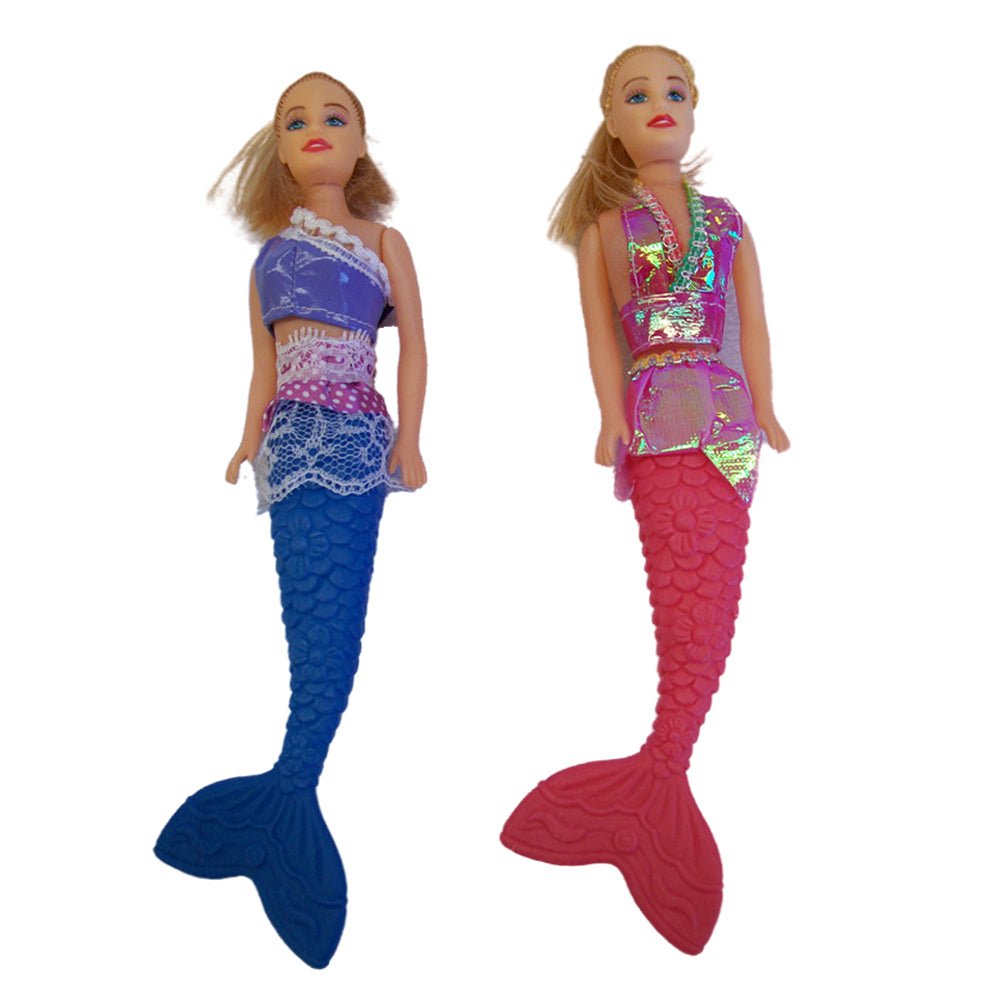 2x Mermaid doll in bag - Pink