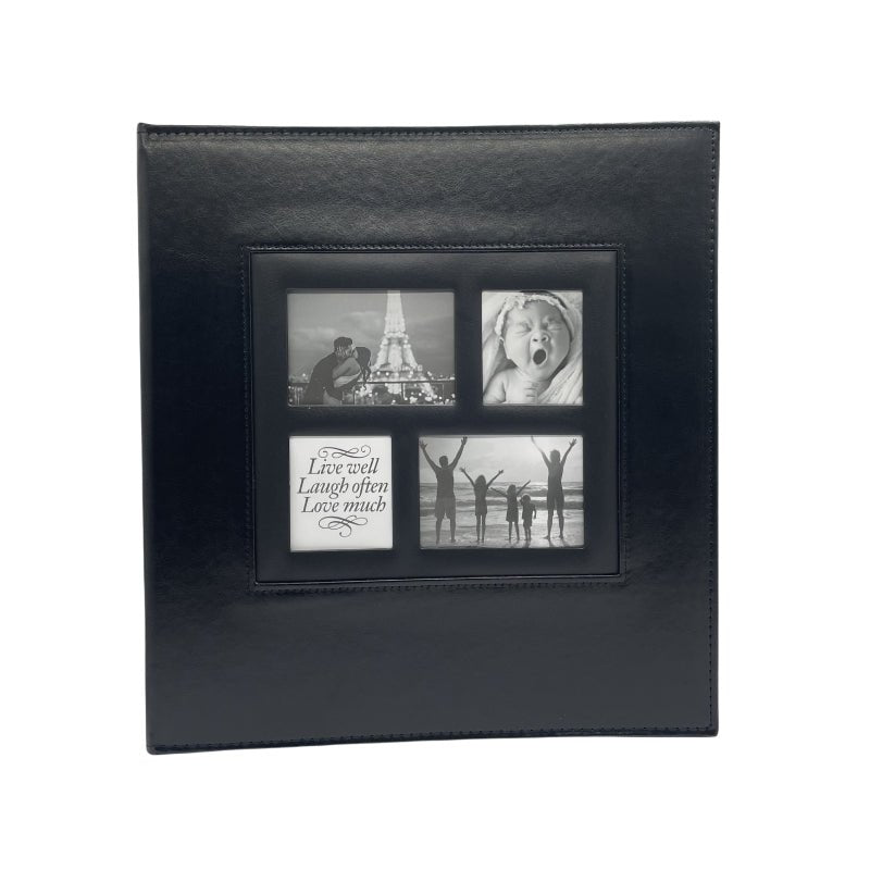 Extra Large 600-Pocket Leather Photo Album - Navy