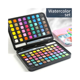 Arts & Crafts: Water paint colour set with brush metal case Portable 60 PCs Concentrated block - Blue