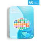 Arts & Crafts: Water paint colour set with brush metal case Portable 60 PCs Concentrated block - Pink