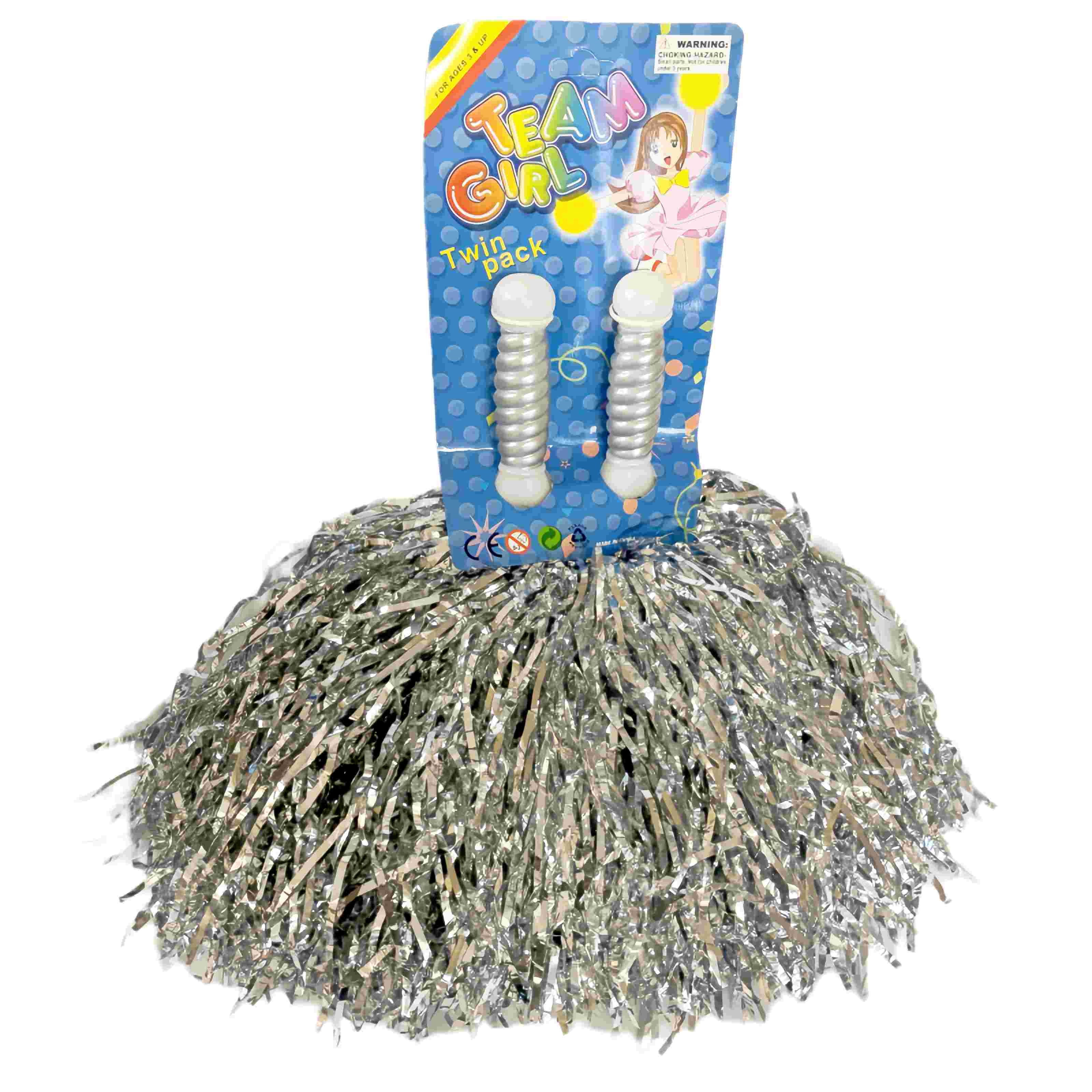 4 Sets/8pcs Metallic Team Girls' Cheerleading Dance Party Dress Pom Poms Pompoms - Blue