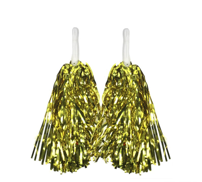 Girl's Shirts & T-shirts: 4 Sets/8pcs Metallic Team Girls' Cheerleading Dance Party Dress Pom Poms Pompoms - Pink