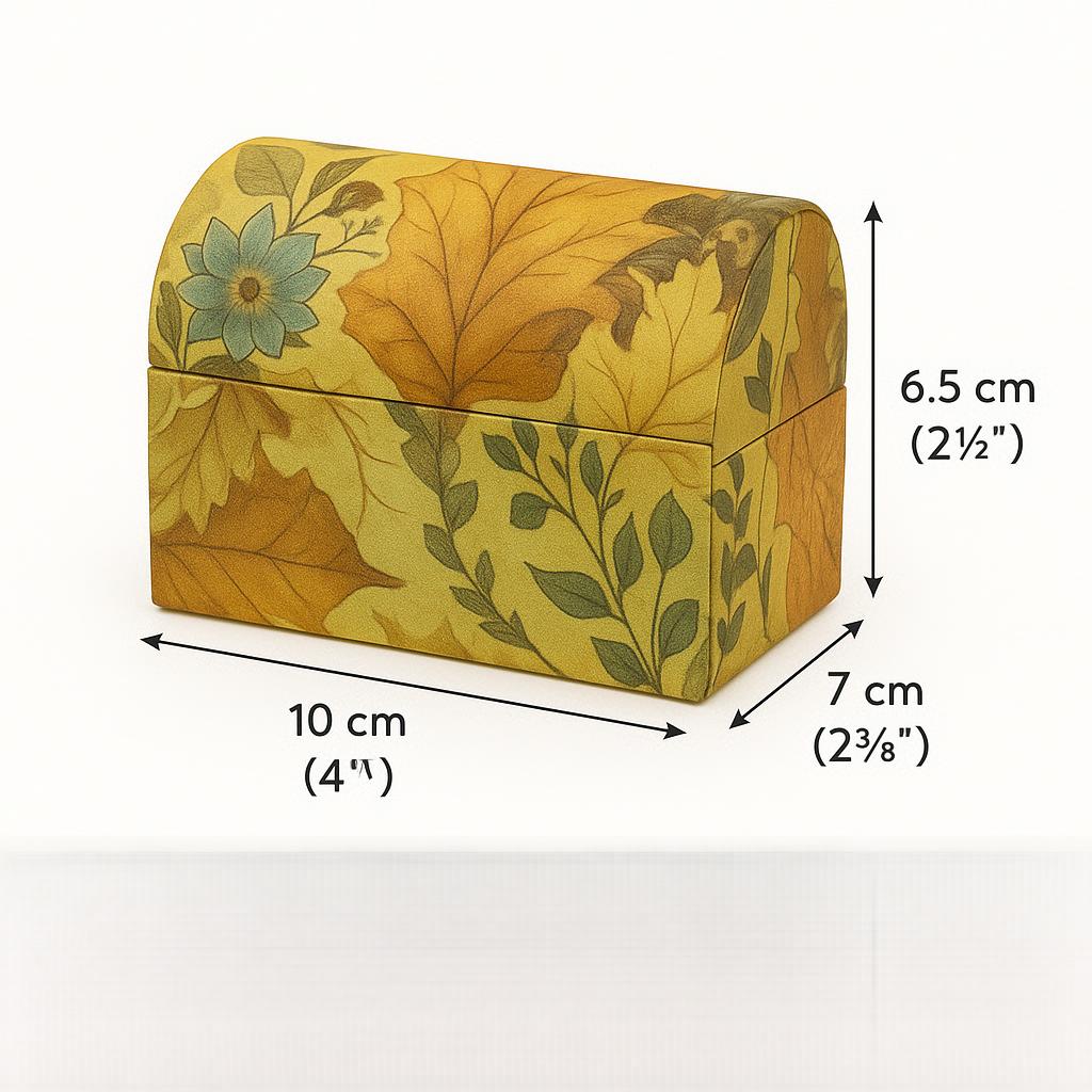 2‑Pack Decorative Floral Storage Boxes – Autumn Leaf Pattern, Handmade‑Style Paper Gift & Trinket Boxes