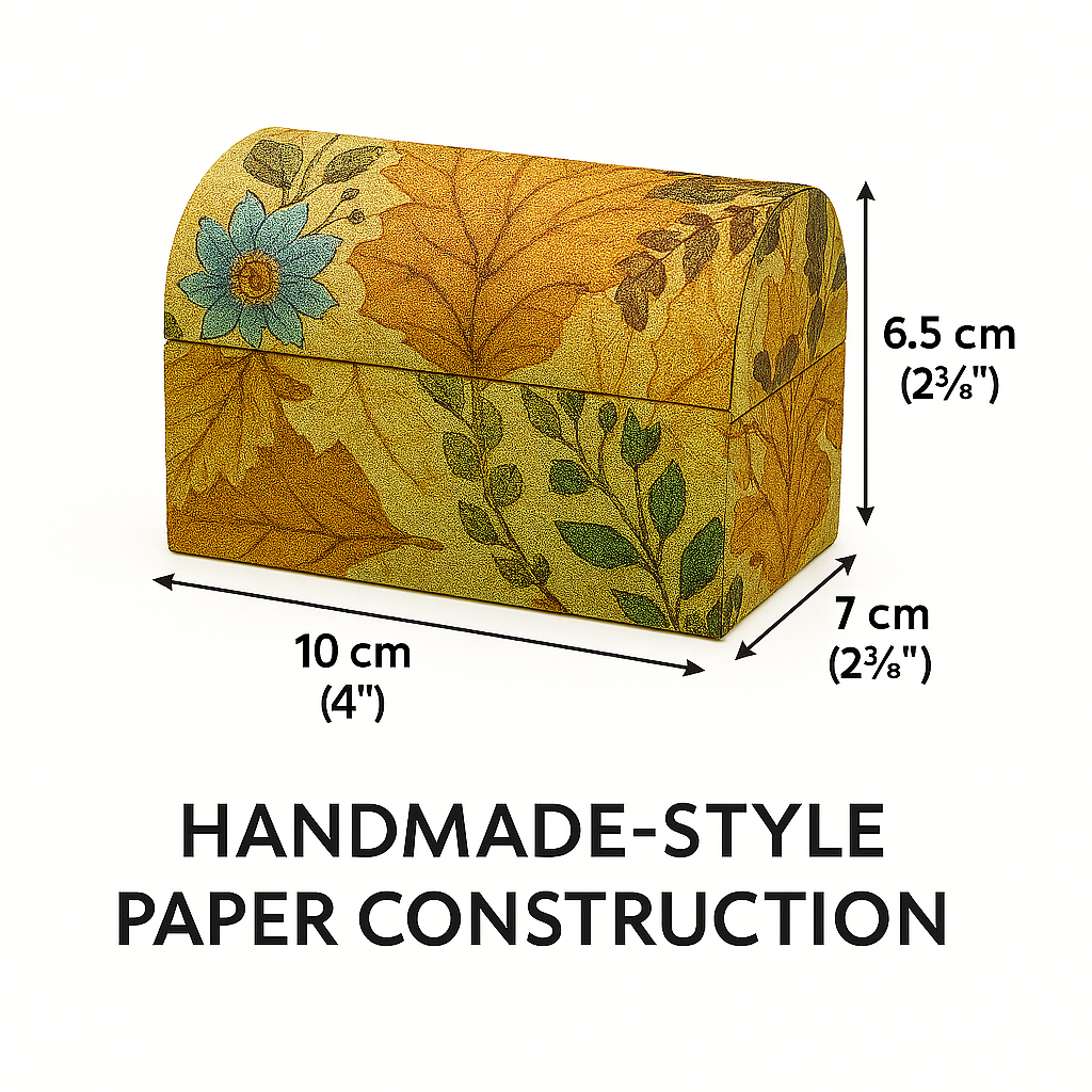 2‑Pack Decorative Floral Storage Boxes – Autumn Leaf Pattern, Handmade‑Style Paper Gift & Trinket Boxes
