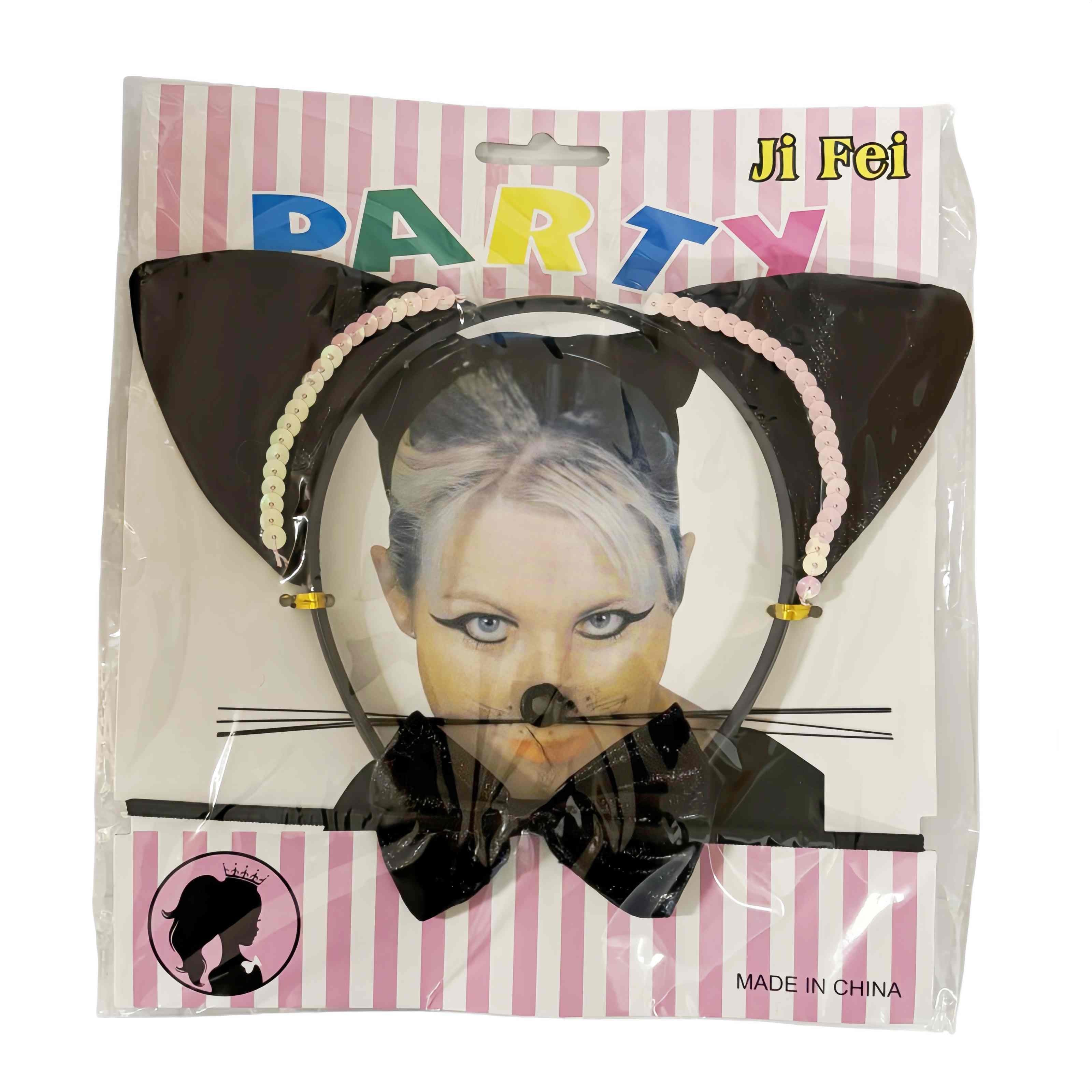 Dining Set: Party Cat dress up set 3 pieces ears, whiskers and bowtie