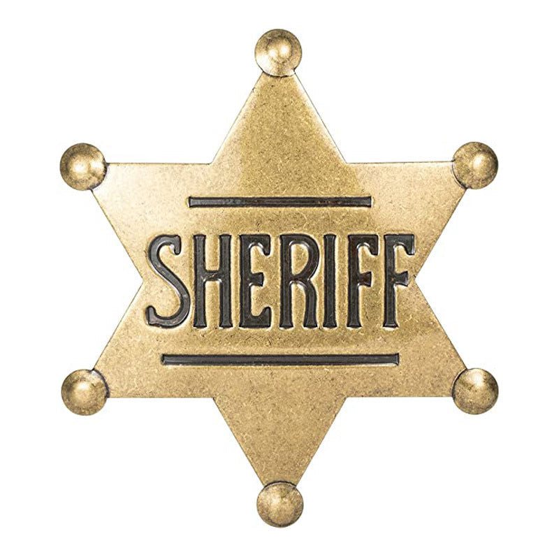 3D Wall Art: METAL SHERIFF BADGE ASSORTED COLOURS - Bronze