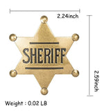 Men's Jewellery: METAL SHERIFF BADGE ASSORTED COLOURS - Silver