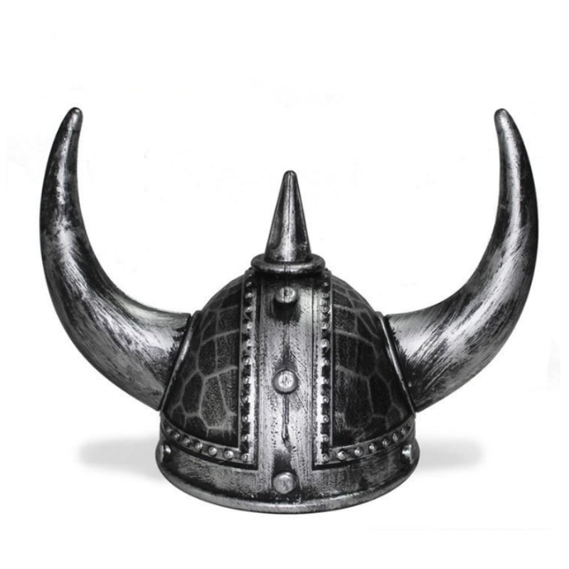 Mannequins: Viking Helmet Medieval Viking Horned Hat Warrior Costume Hat Cosplay-Silver Black