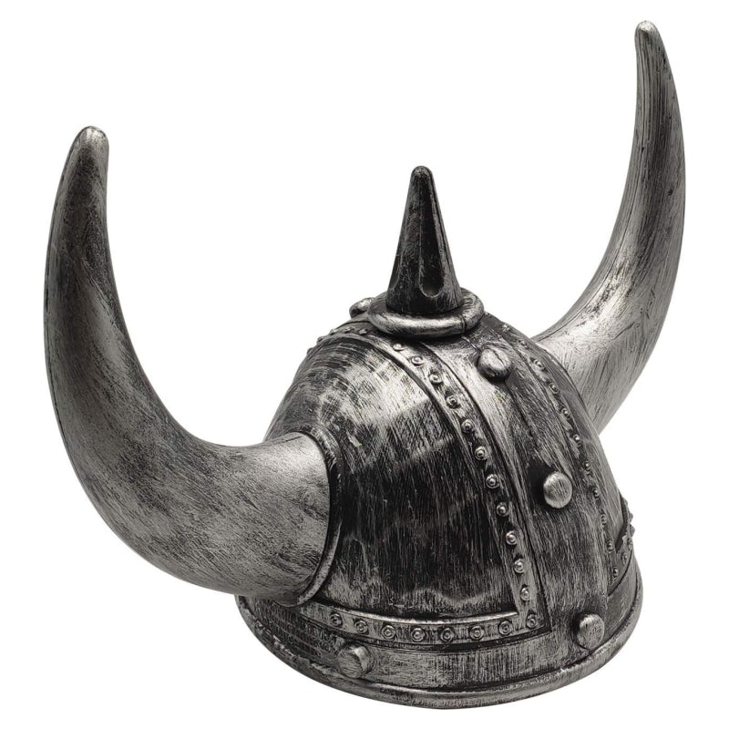 Mannequins: Viking Helmet Medieval Viking Horned Hat Warrior Costume Hat Cosplay-Silver Black