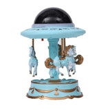 Musical Toys: Blue Music Box Musical Carousel Horse LED Carousel Toy Child Birthday Xmas Gift