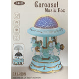 Musical Toys: Blue Music Box Musical Carousel Horse LED Carousel Toy Child Birthday Xmas Gift