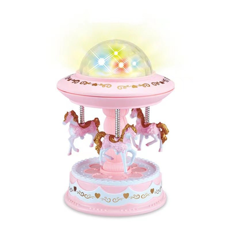 Board Games: Pink Music Box Musical Carousel Horse LED Carousel Toy Child Birthday Xmas Gift