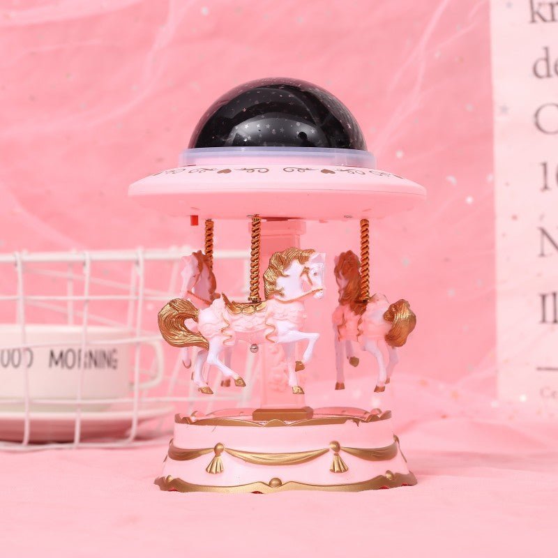 Board Games: Pink Music Box Musical Carousel Horse LED Carousel Toy Child Birthday Xmas Gift